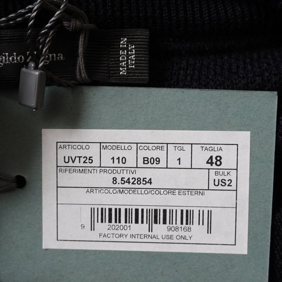 Ermenegildo Zegna Men's Crewneck Wool & Cashmere Sweater - Small 48 - Dark Blue - Picture 8 of 9